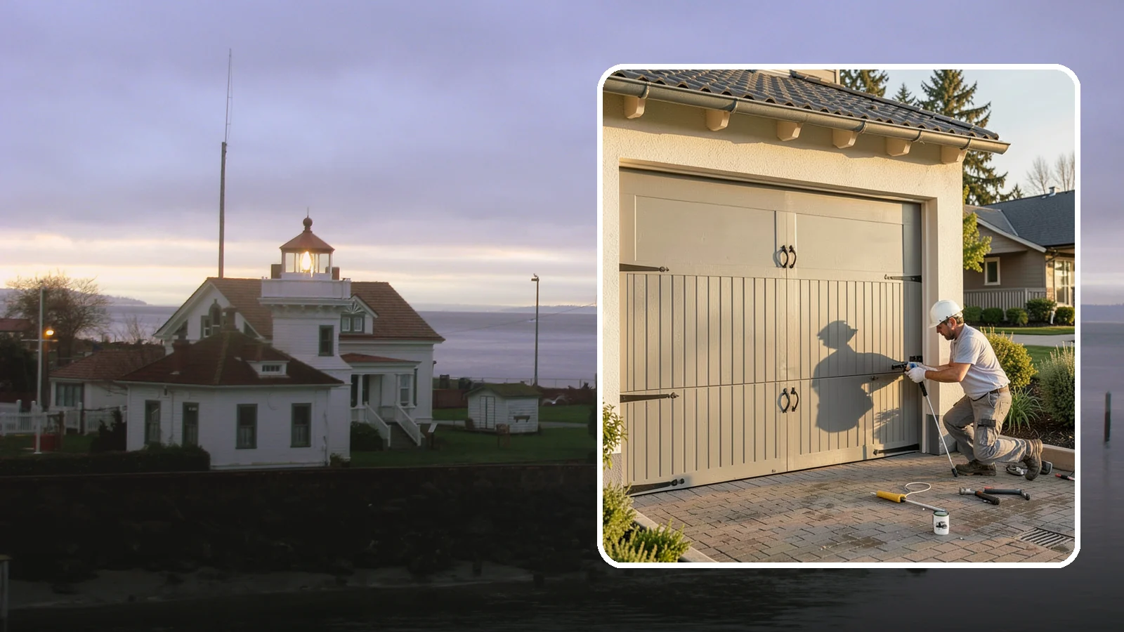 Garage Door Installation in Mukilteo, Snohomish County, WA - Installing a new garage door with proper track, spring, and opener setup for smooth, safe daily operation.