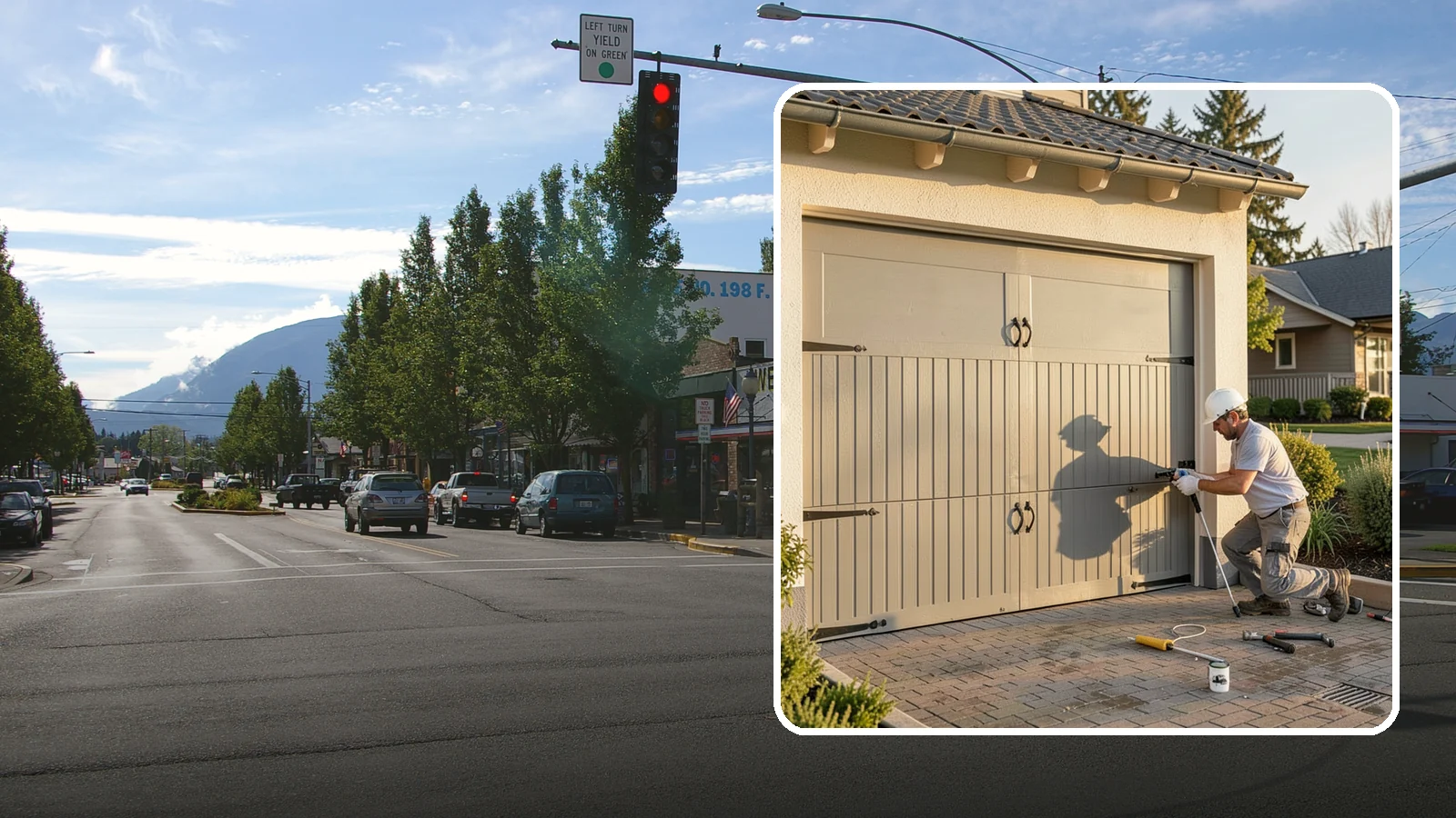 Garage Door Installation in North Bend, King County, WA - Installing a new garage door with proper track, spring, and opener setup for smooth, safe daily operation.