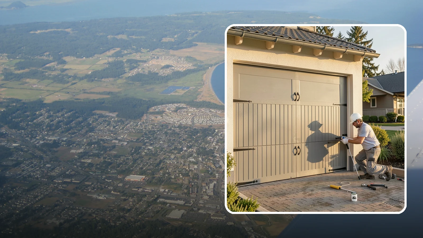 Garage Door Installation in Oak Harbor, Island County, WA - Installing a new garage door with proper track, spring, and opener setup for smooth, safe daily operation.