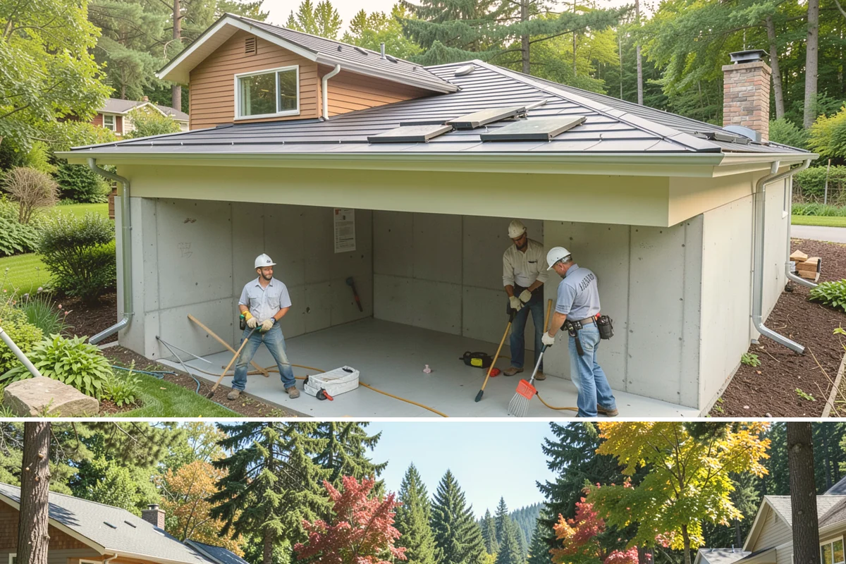 Garage Door Installation in Orting, Pierce County, WA - Garage doors can be installed year-round, though fall installation seals out drafts before winter sets in.