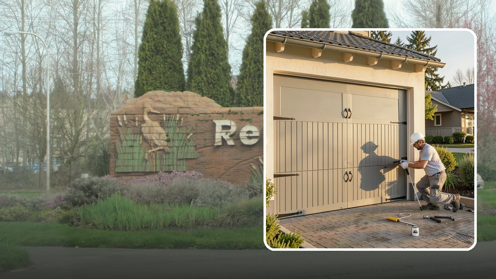 Garage Door Installation in Renton, King County, WA - Installing a new garage door with proper track, spring, and opener setup for smooth, safe daily operation.