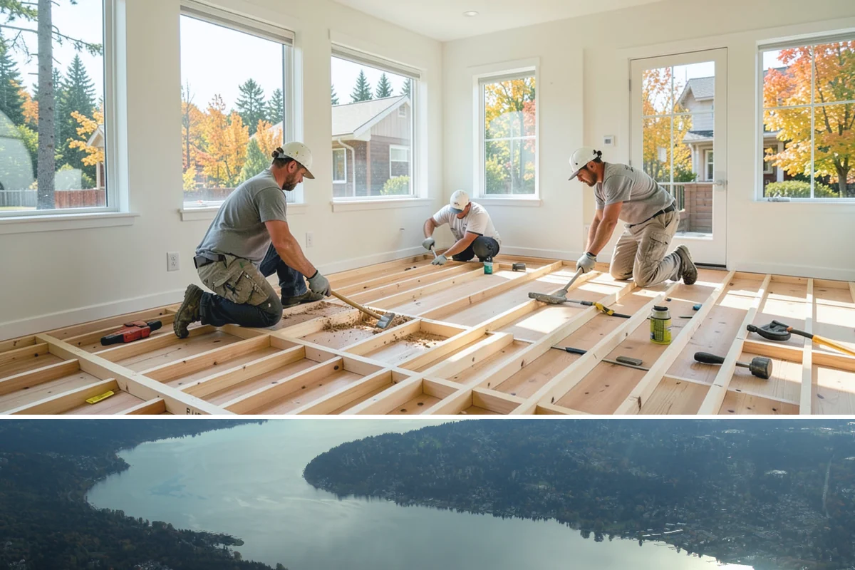 Garage Door Installation in Sammamish, King County, WA - Garage doors can be installed year-round, though fall installation seals out drafts before winter sets in.