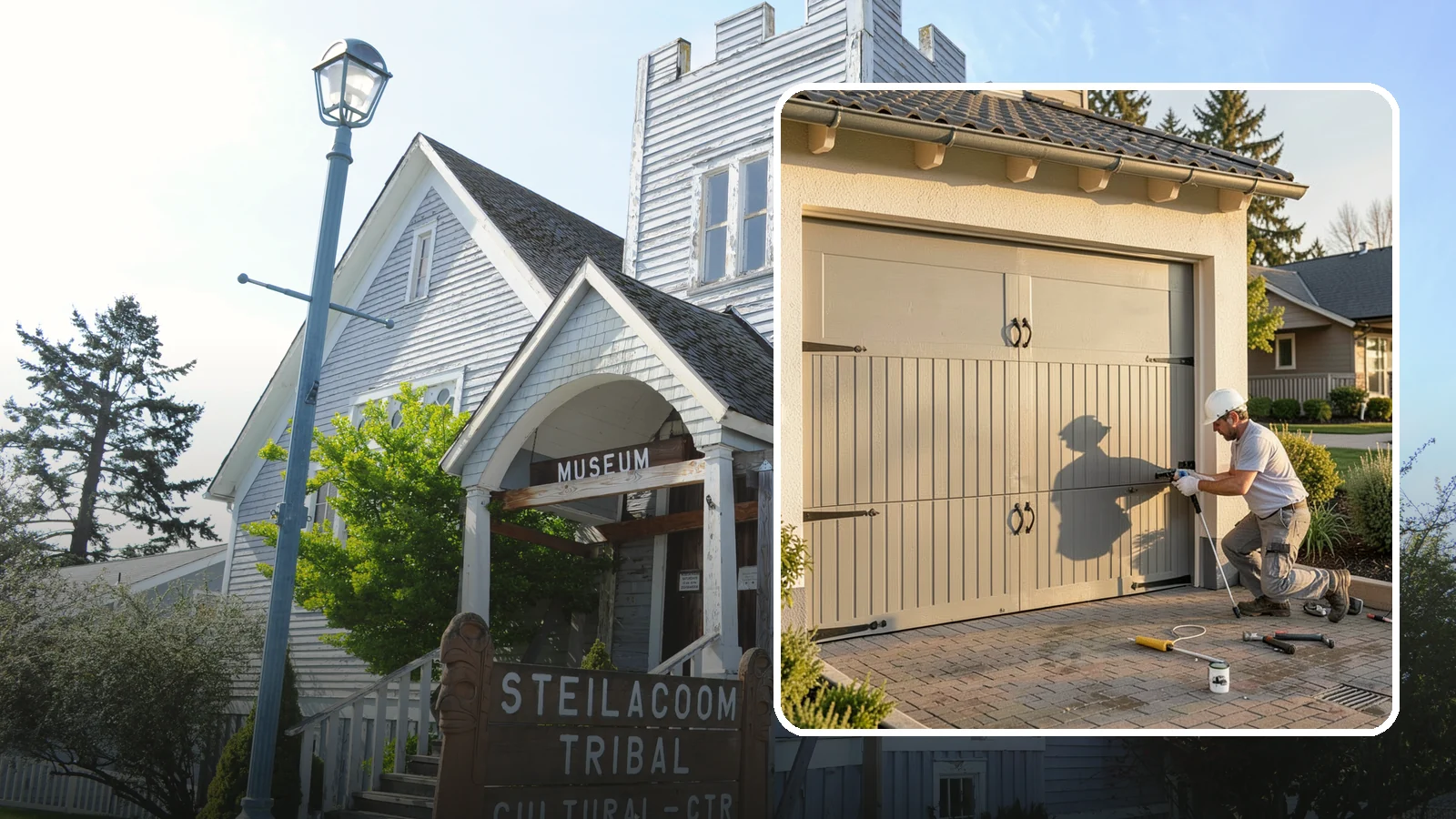 Garage Door Installation in Steilacoom, Pierce County, WA - Installing a new garage door with proper track, spring, and opener setup for smooth, safe daily operation.