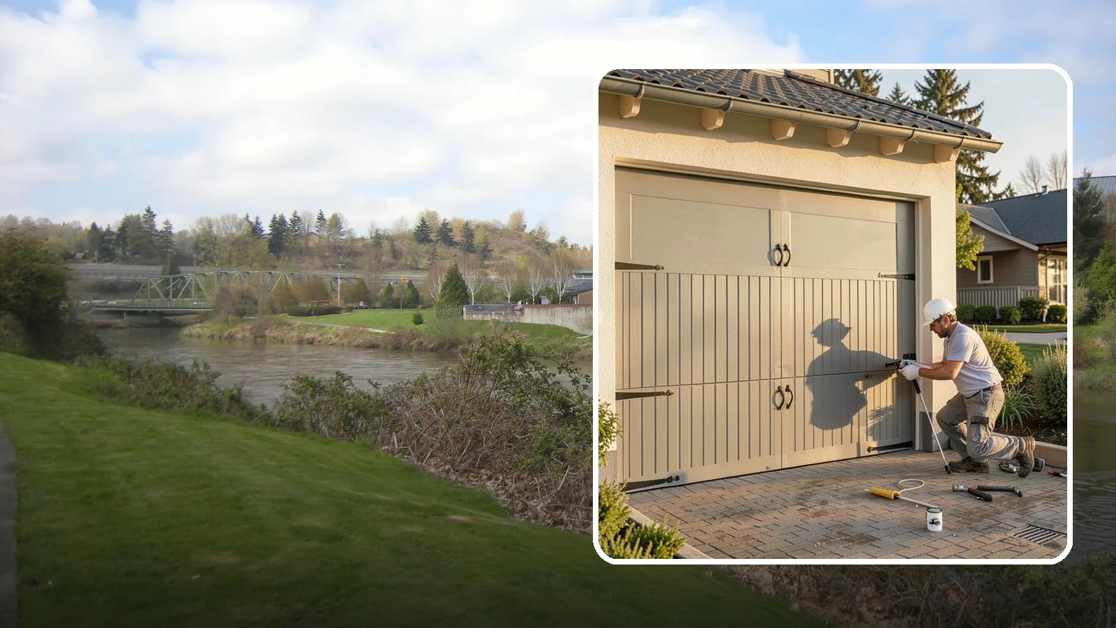Garage Door Installation in Tukwila, King County, WA - Installing a new garage door with proper track, spring, and opener setup for smooth, safe daily operation.