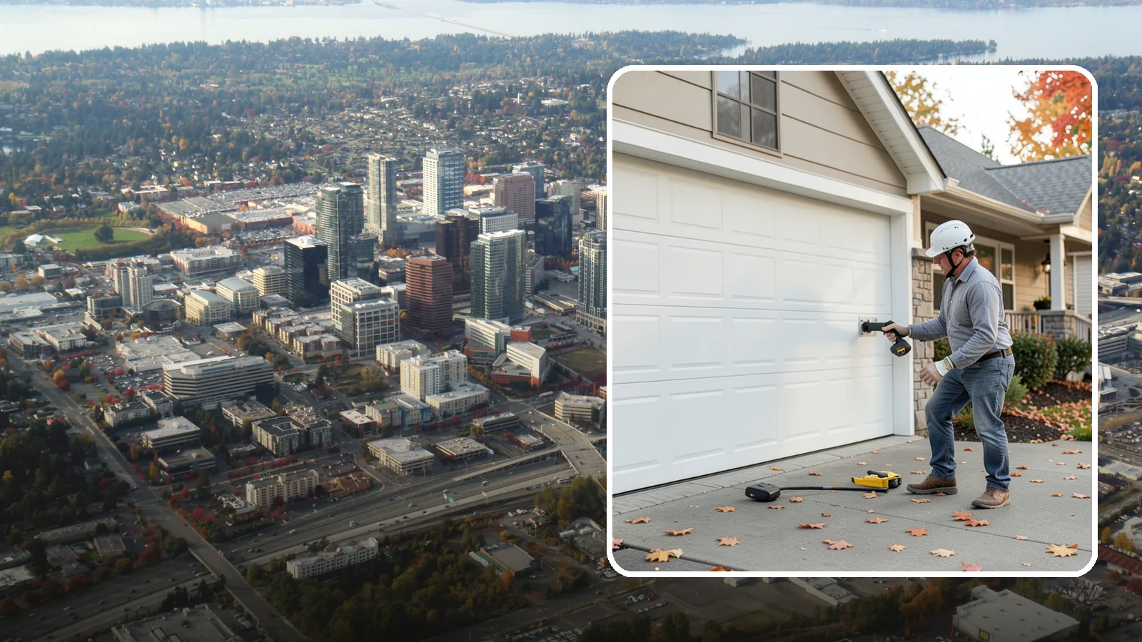 Garage Door Opener Installation in Bellevue, King County, WA - Installing a reliable, quiet garage door opener with modern safety sensors and smart-home connectivity.