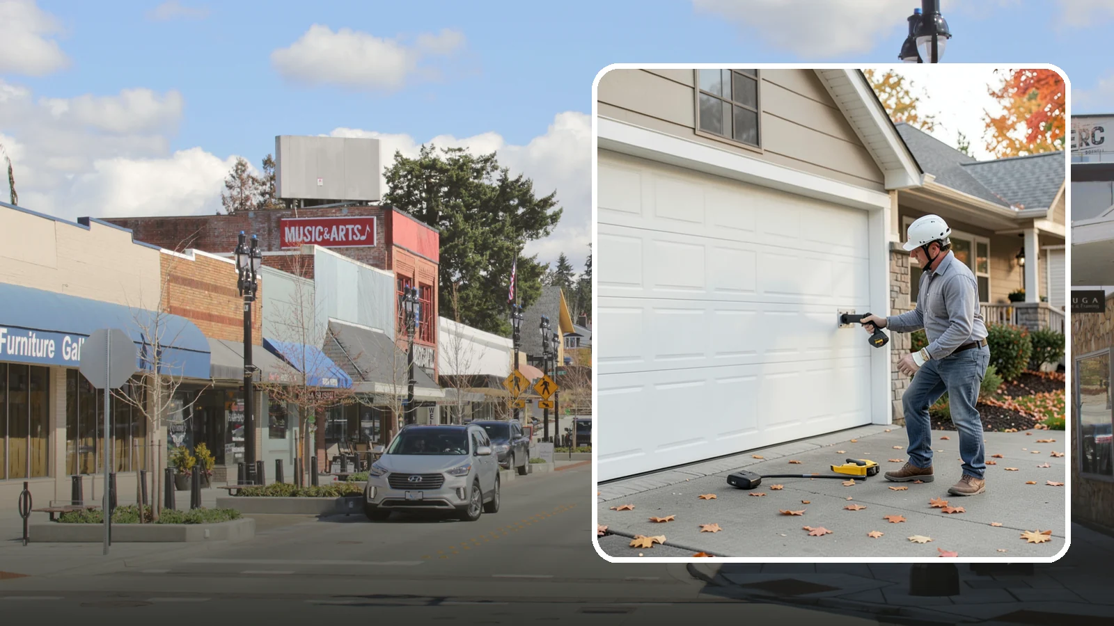 Garage Door Opener Installation in Bothell, King County, WA - Installing a reliable, quiet garage door opener with modern safety sensors and smart-home connectivity.