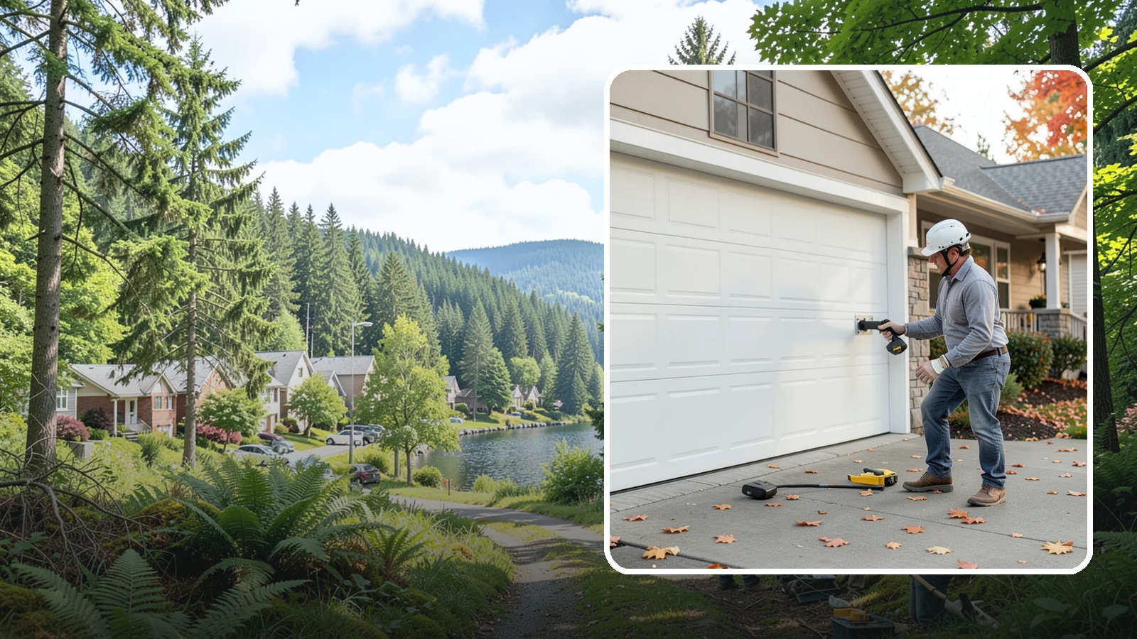 Garage Door Opener Installation in Lake Forest Park, King County, WA - Installing a reliable, quiet garage door opener with modern safety sensors and smart-home connectivity.