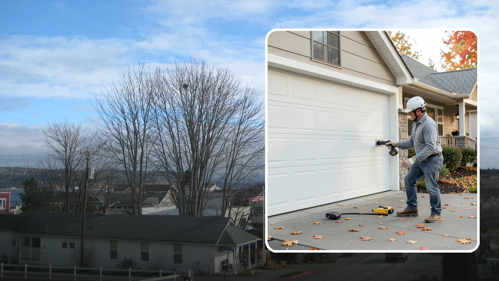 Garage Door Opener Installation in Langley, Island County, WA - Installing a reliable, quiet garage door opener with modern safety sensors and smart-home connectivity.