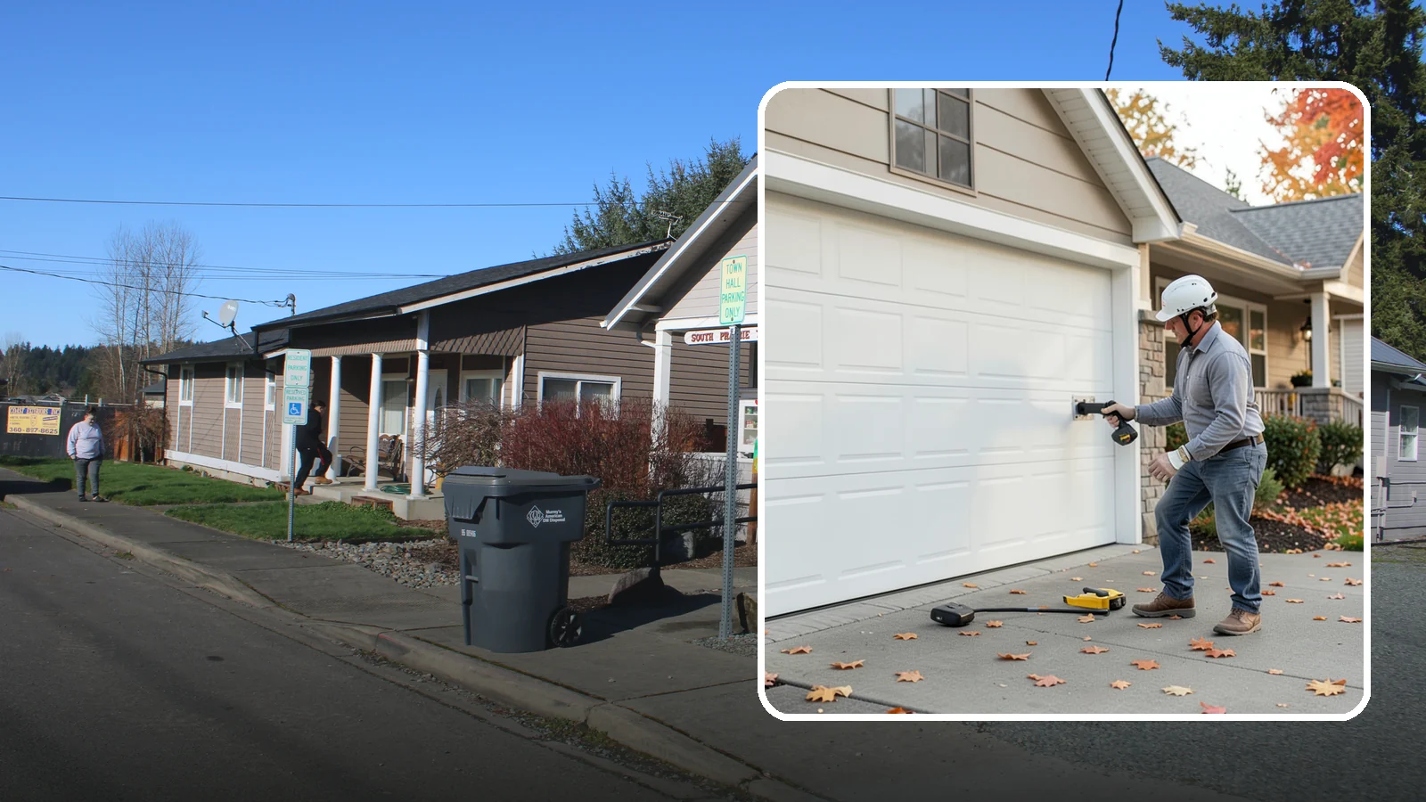 Garage Door Opener Installation in South Prairie, Pierce County, WA - Installing a reliable, quiet garage door opener with modern safety sensors and smart-home connectivity.