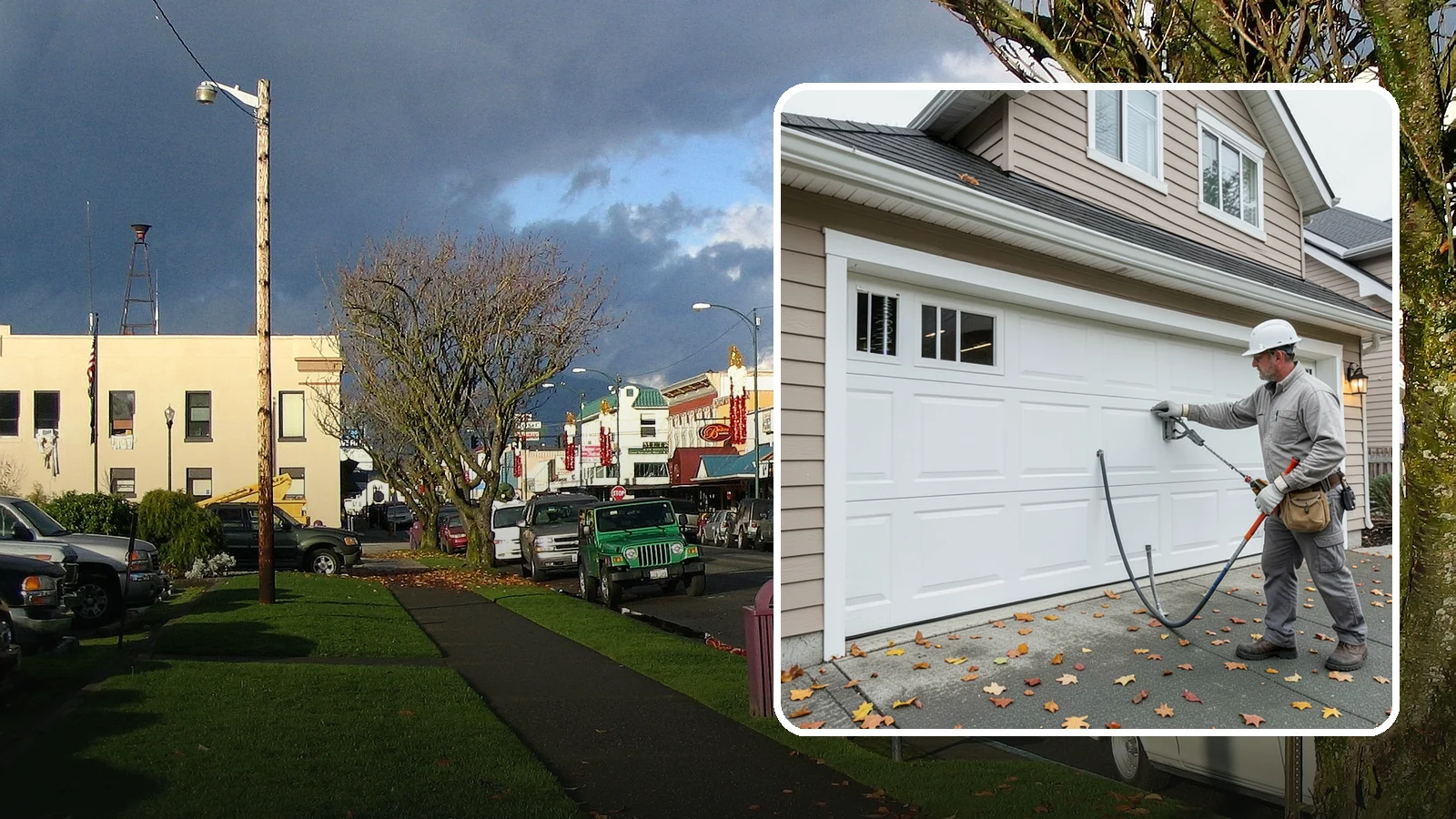 Garage Door Repair in Arlington, Snohomish County, WA - Diagnosing and fixing broken springs, cables, rollers, tracks, and openers to restore safe garage door operation.