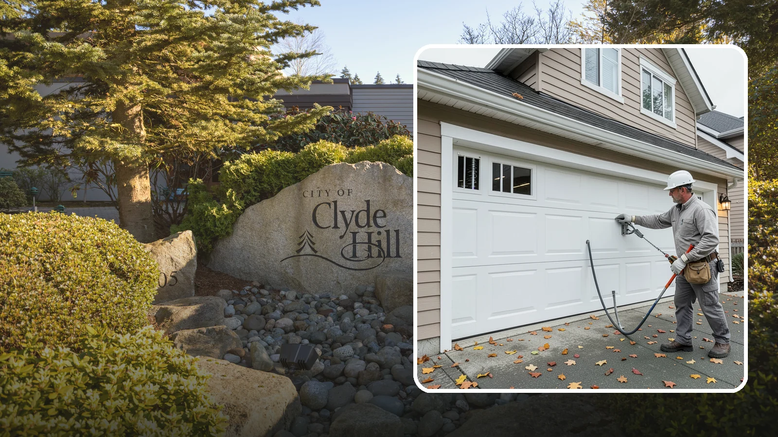 Garage Door Repair in Clyde Hill, King County, WA - Diagnosing and fixing broken springs, cables, rollers, tracks, and openers to restore safe garage door operation.