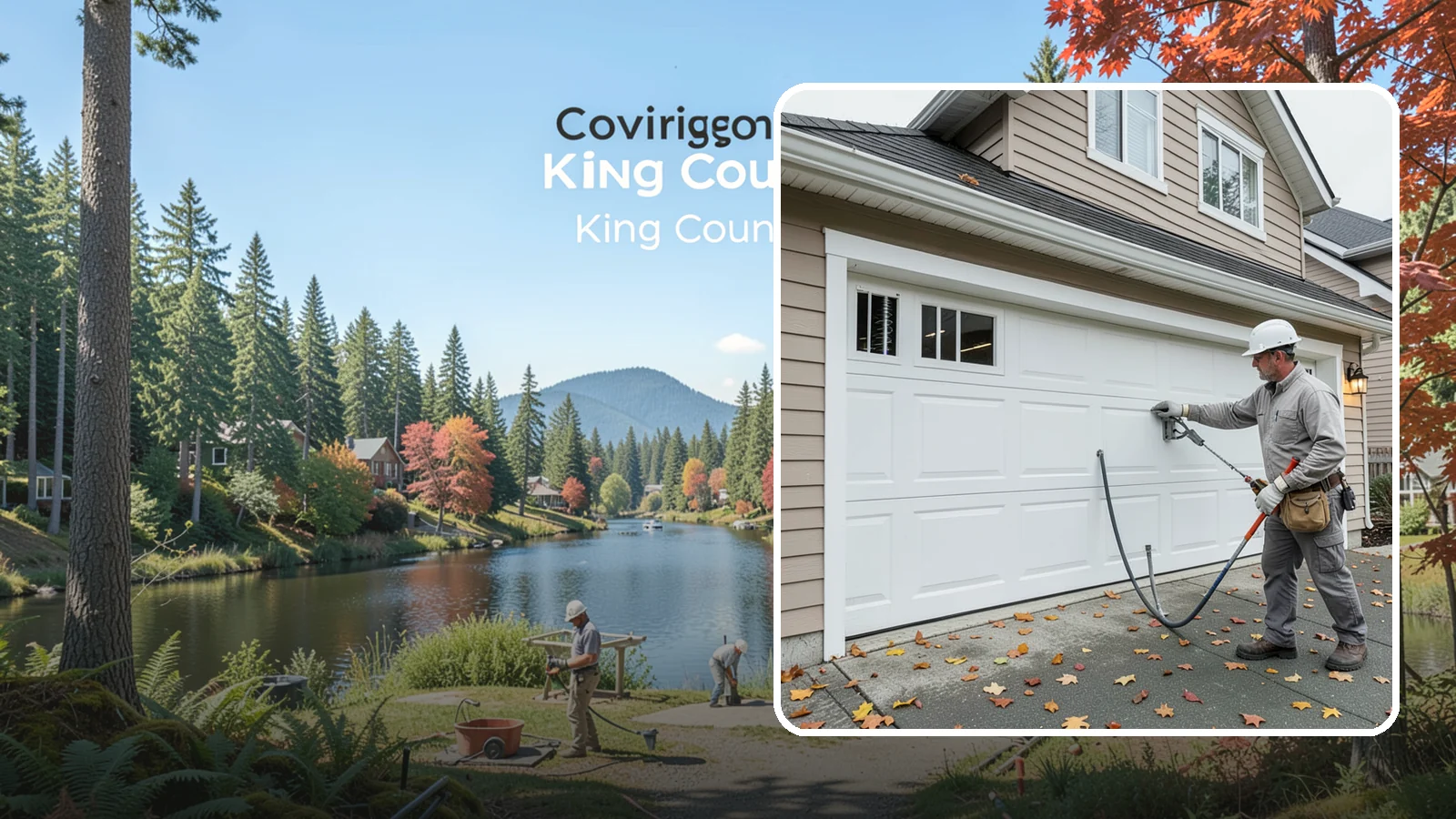 Garage Door Repair in Covington, King County, WA - Diagnosing and fixing broken springs, cables, rollers, tracks, and openers to restore safe garage door operation.