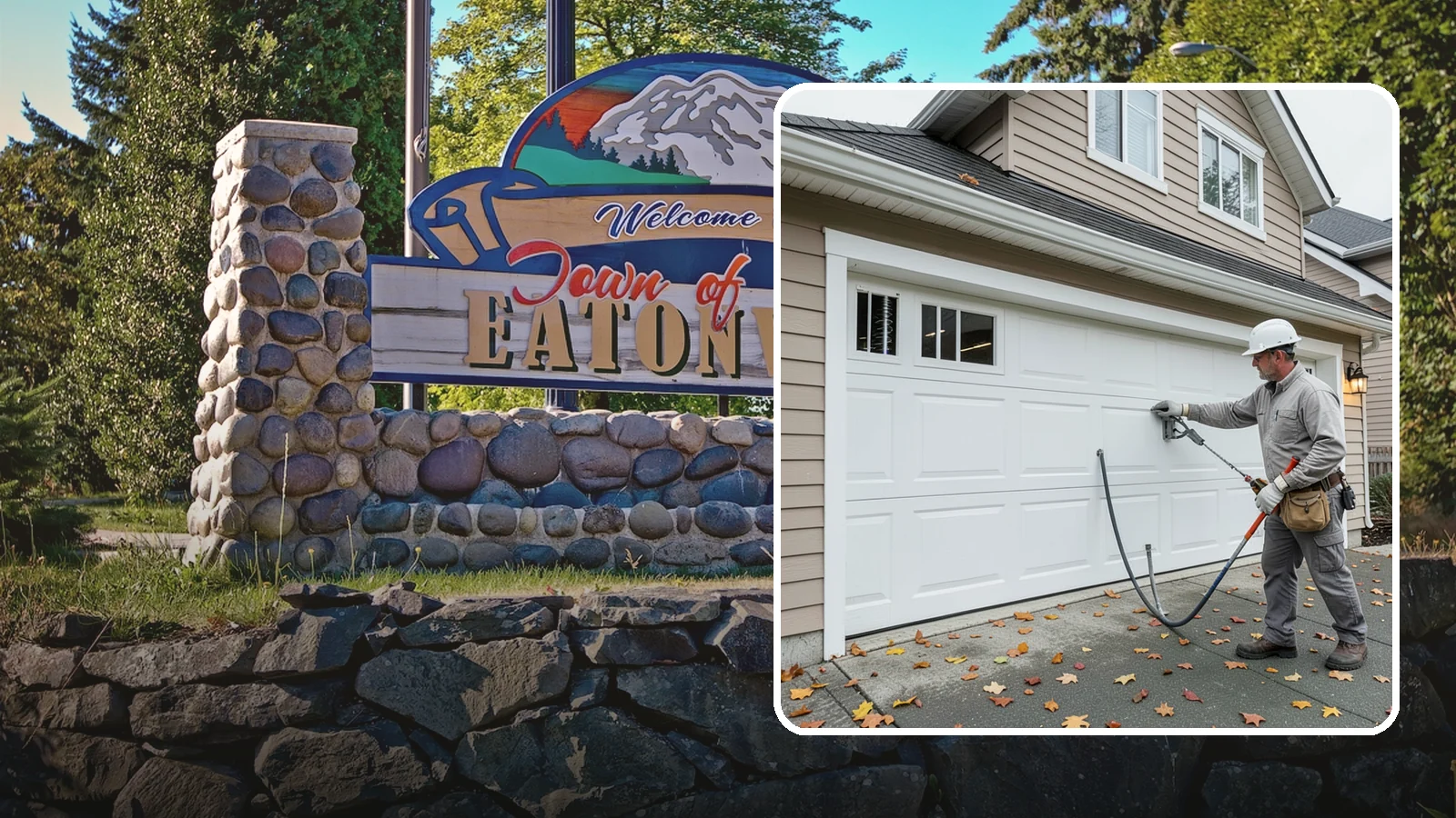 Garage Door Repair in Eatonville, Pierce County, WA - Diagnosing and fixing broken springs, cables, rollers, tracks, and openers to restore safe garage door operation.