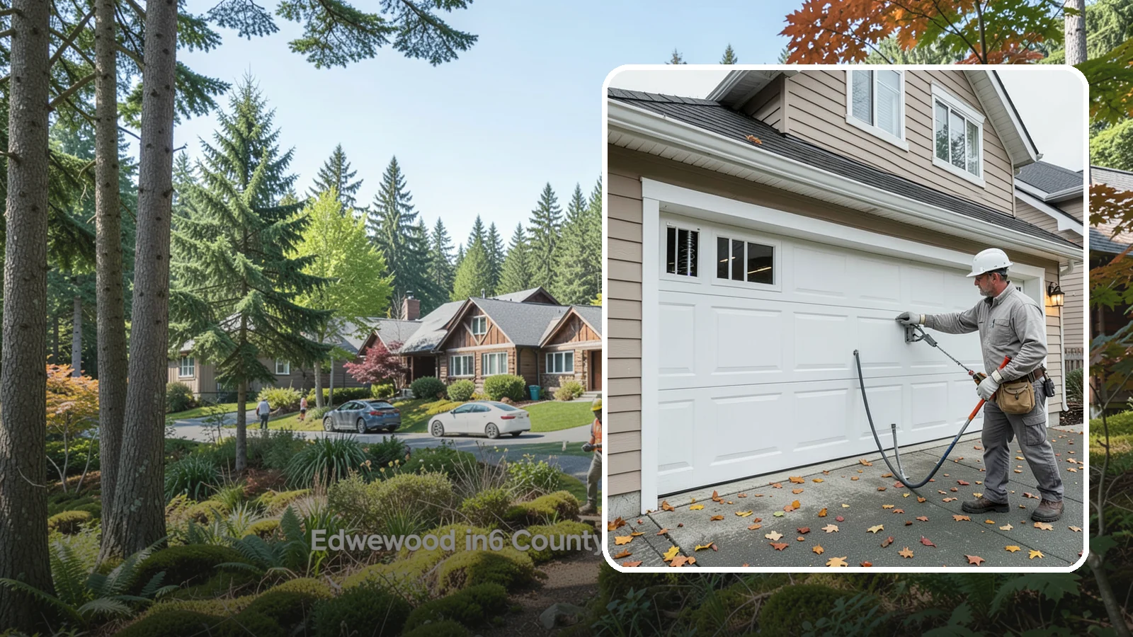 Garage Door Repair in Edgewood, Pierce County, WA - Diagnosing and fixing broken springs, cables, rollers, tracks, and openers to restore safe garage door operation.