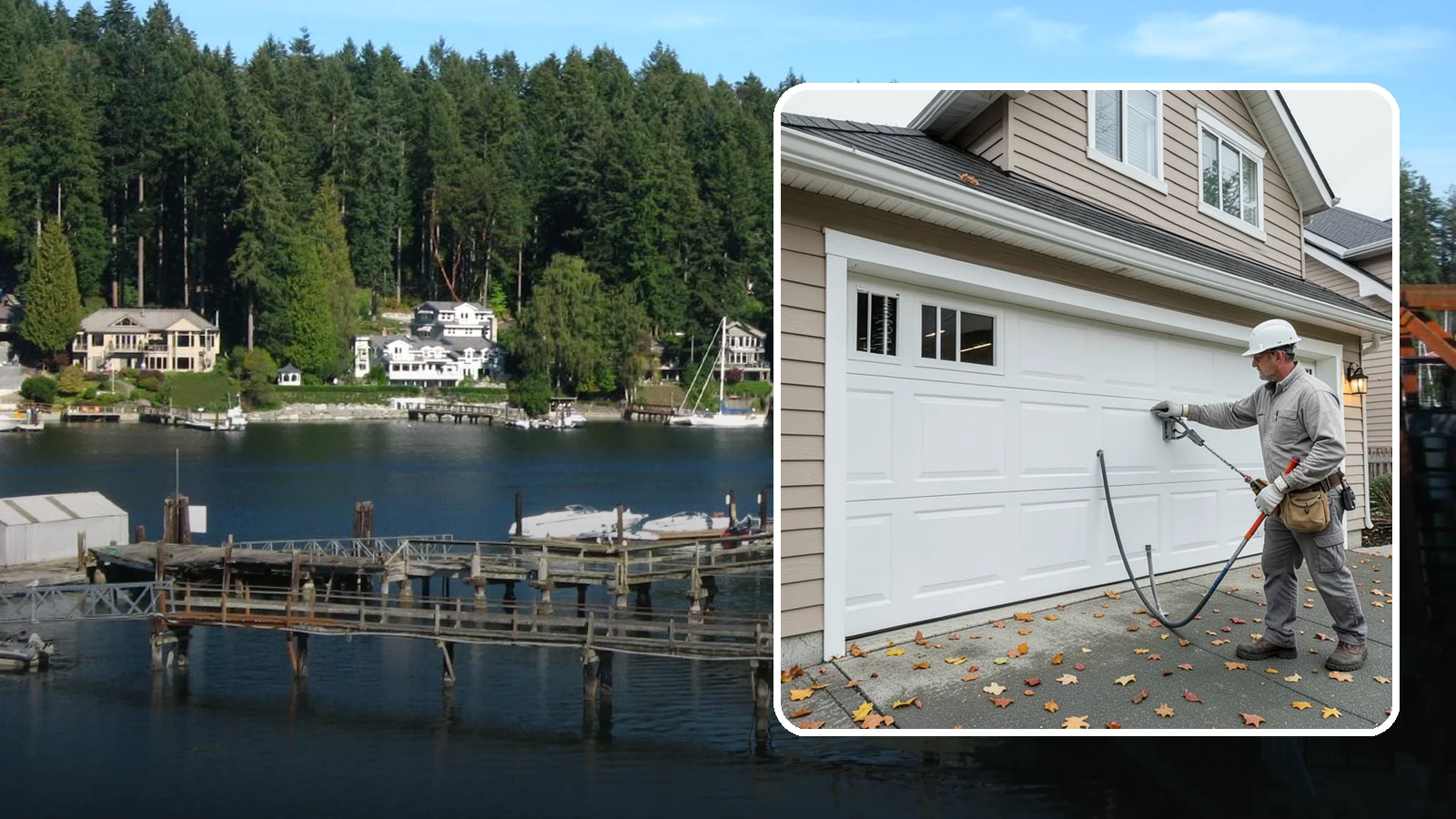 Garage Door Repair in Gig Harbor, Pierce County, WA - Diagnosing and fixing broken springs, cables, rollers, tracks, and openers to restore safe garage door operation.