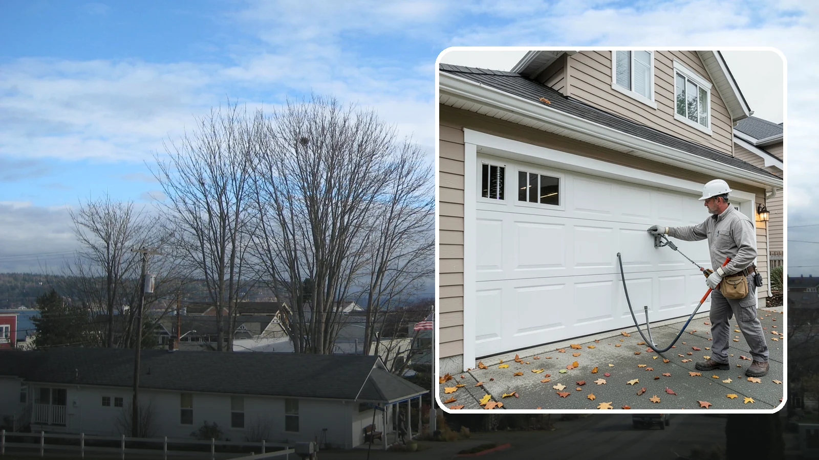 Garage Door Repair in Langley, Island County, WA - Diagnosing and fixing broken springs, cables, rollers, tracks, and openers to restore safe garage door operation.