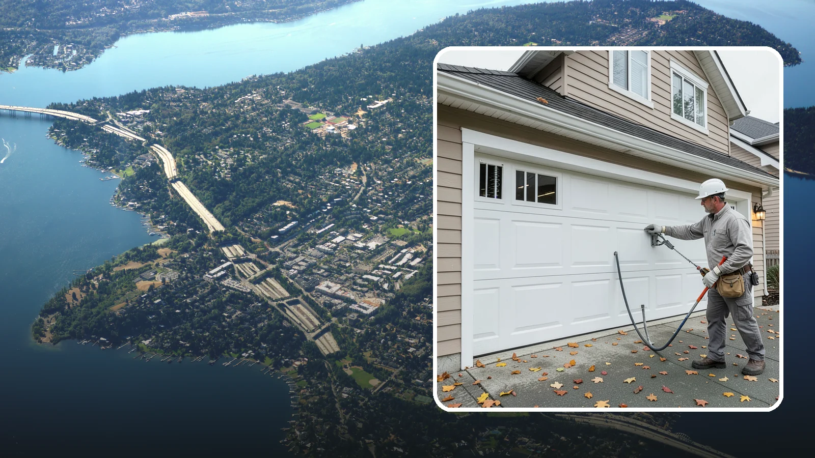 Garage Door Repair in Mercer Island, King County, WA - Diagnosing and fixing broken springs, cables, rollers, tracks, and openers to restore safe garage door operation.