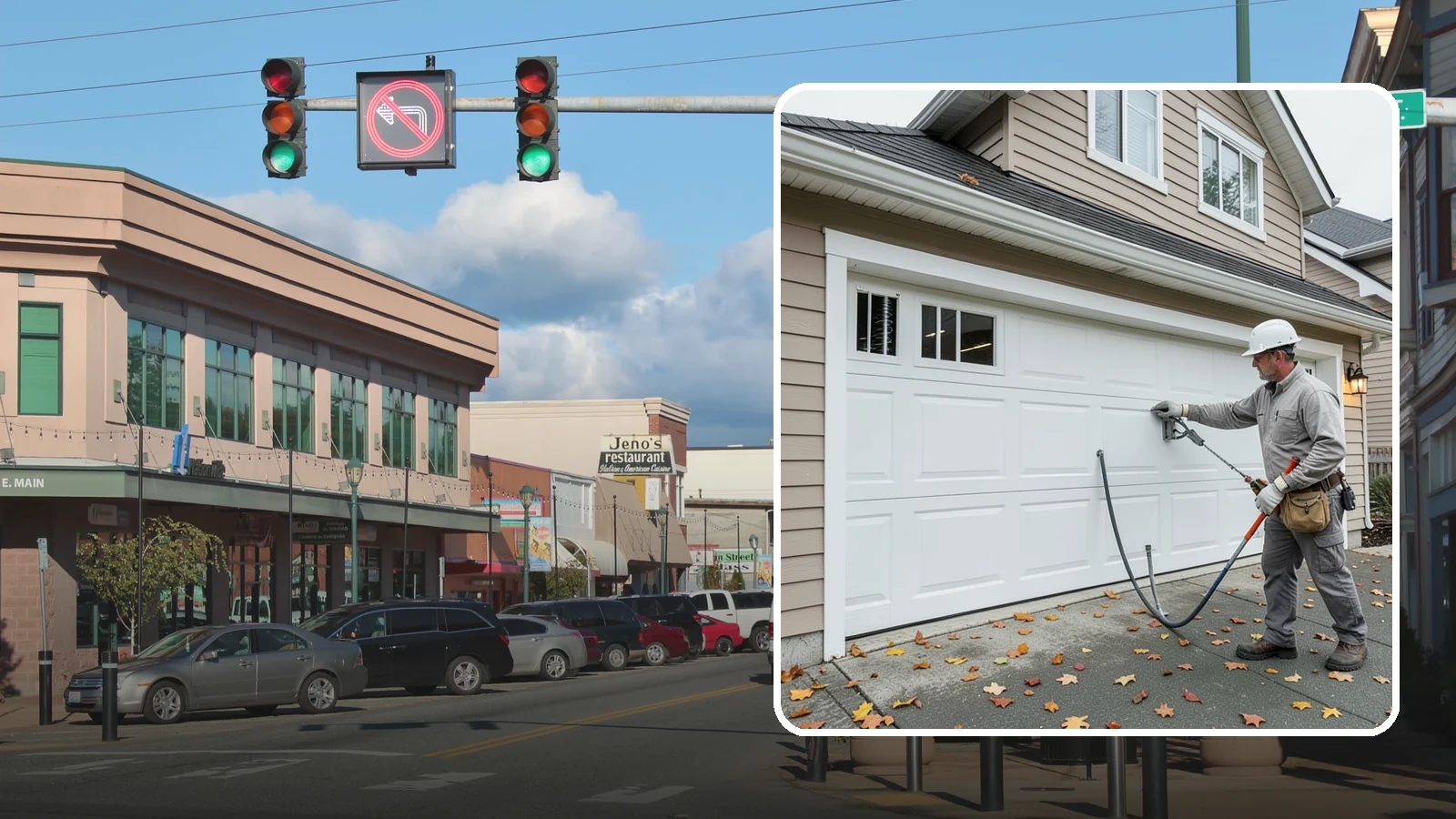 Garage Door Repair in Monroe, Snohomish County, WA - Diagnosing and fixing broken springs, cables, rollers, tracks, and openers to restore safe garage door operation.
