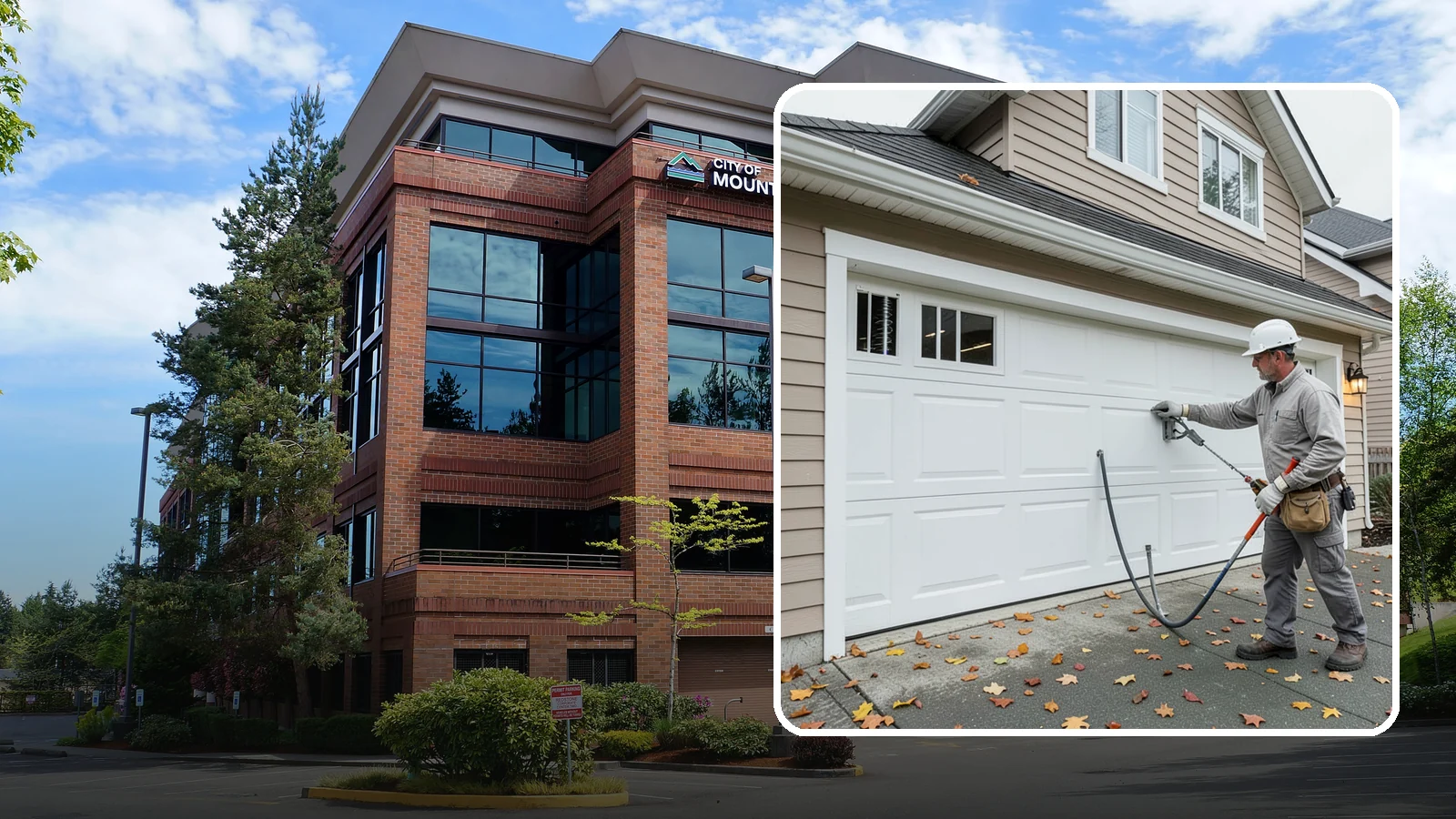 Garage Door Repair in Mountlake Terrace, Snohomish County, WA - Diagnosing and fixing broken springs, cables, rollers, tracks, and openers to restore safe garage door operation.