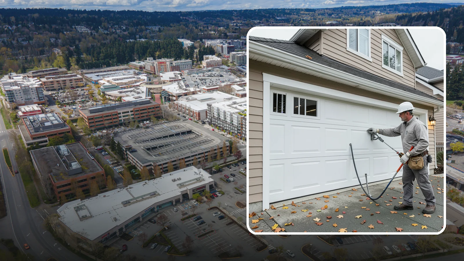 Garage Door Repair in Redmond, King County, WA - Diagnosing and fixing broken springs, cables, rollers, tracks, and openers to restore safe garage door operation.