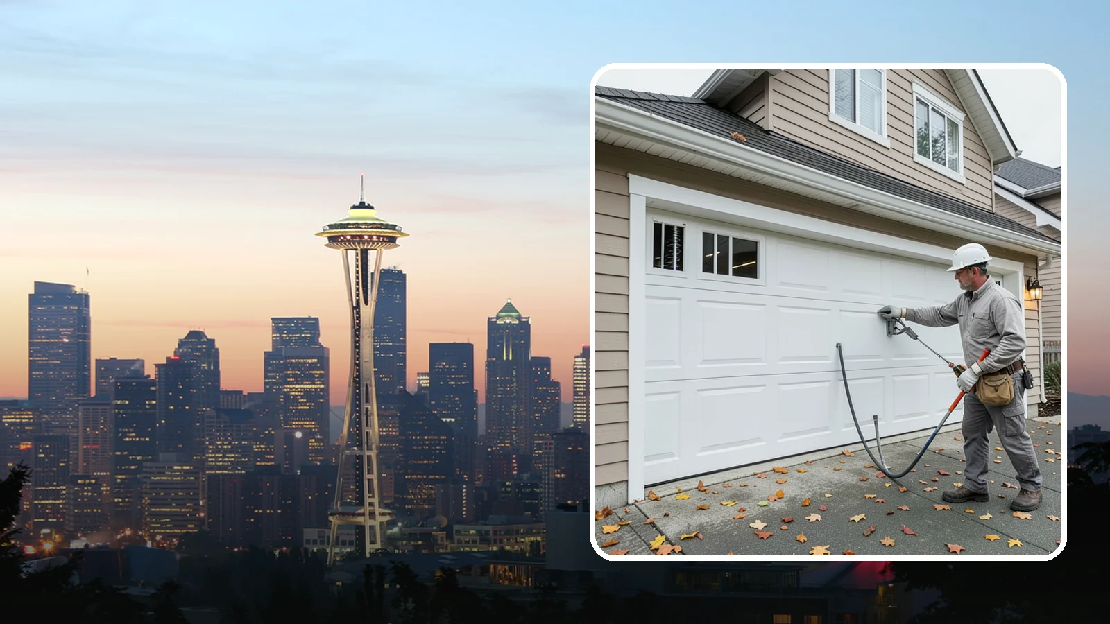 Garage Door Repair in Seattle, King County, WA - Diagnosing and fixing broken springs, cables, rollers, tracks, and openers to restore safe garage door operation.