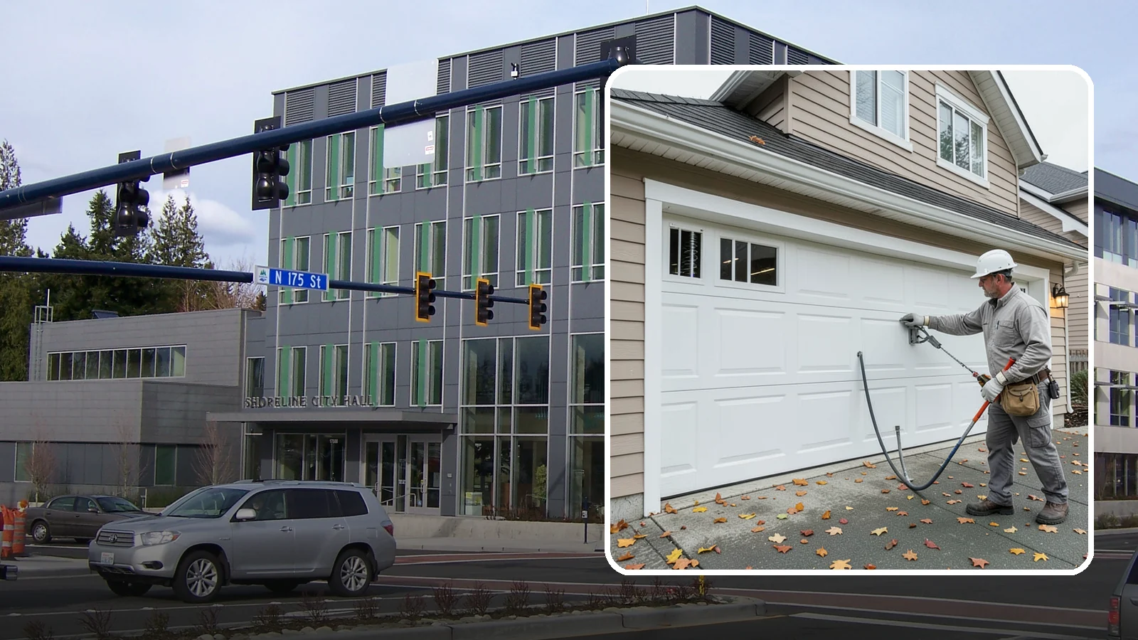 Garage Door Repair in Shoreline, King County, WA - Diagnosing and fixing broken springs, cables, rollers, tracks, and openers to restore safe garage door operation.