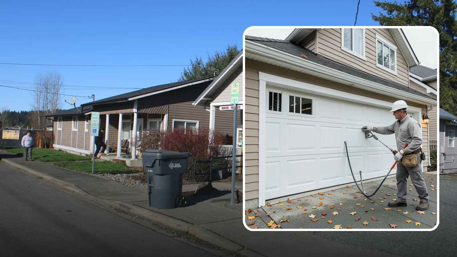 Garage Door Repair in South Prairie, Pierce County, WA - Diagnosing and fixing broken springs, cables, rollers, tracks, and openers to restore safe garage door operation.
