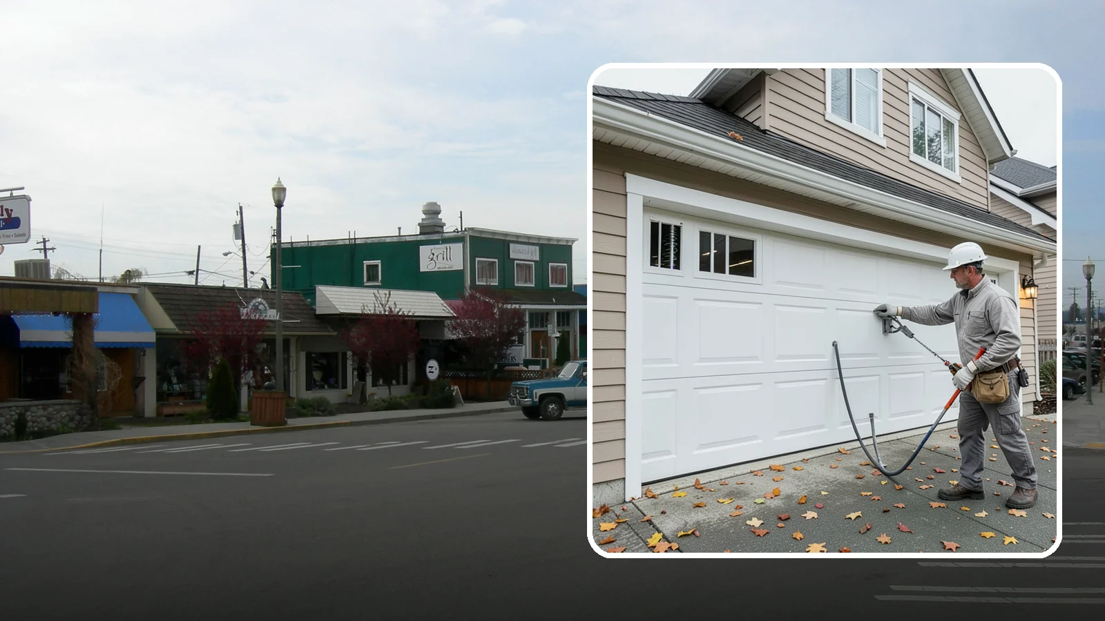 Garage Door Repair in Stanwood, Snohomish County, WA - Diagnosing and fixing broken springs, cables, rollers, tracks, and openers to restore safe garage door operation.