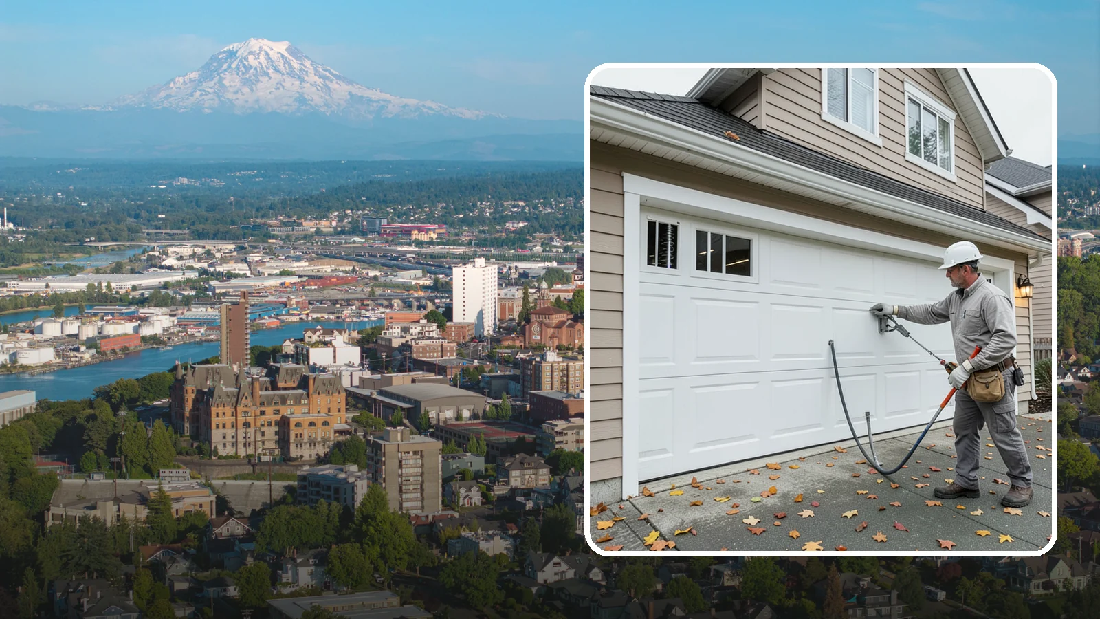 Garage Door Repair in Tacoma, Pierce County, WA - Diagnosing and fixing broken springs, cables, rollers, tracks, and openers to restore safe garage door operation.