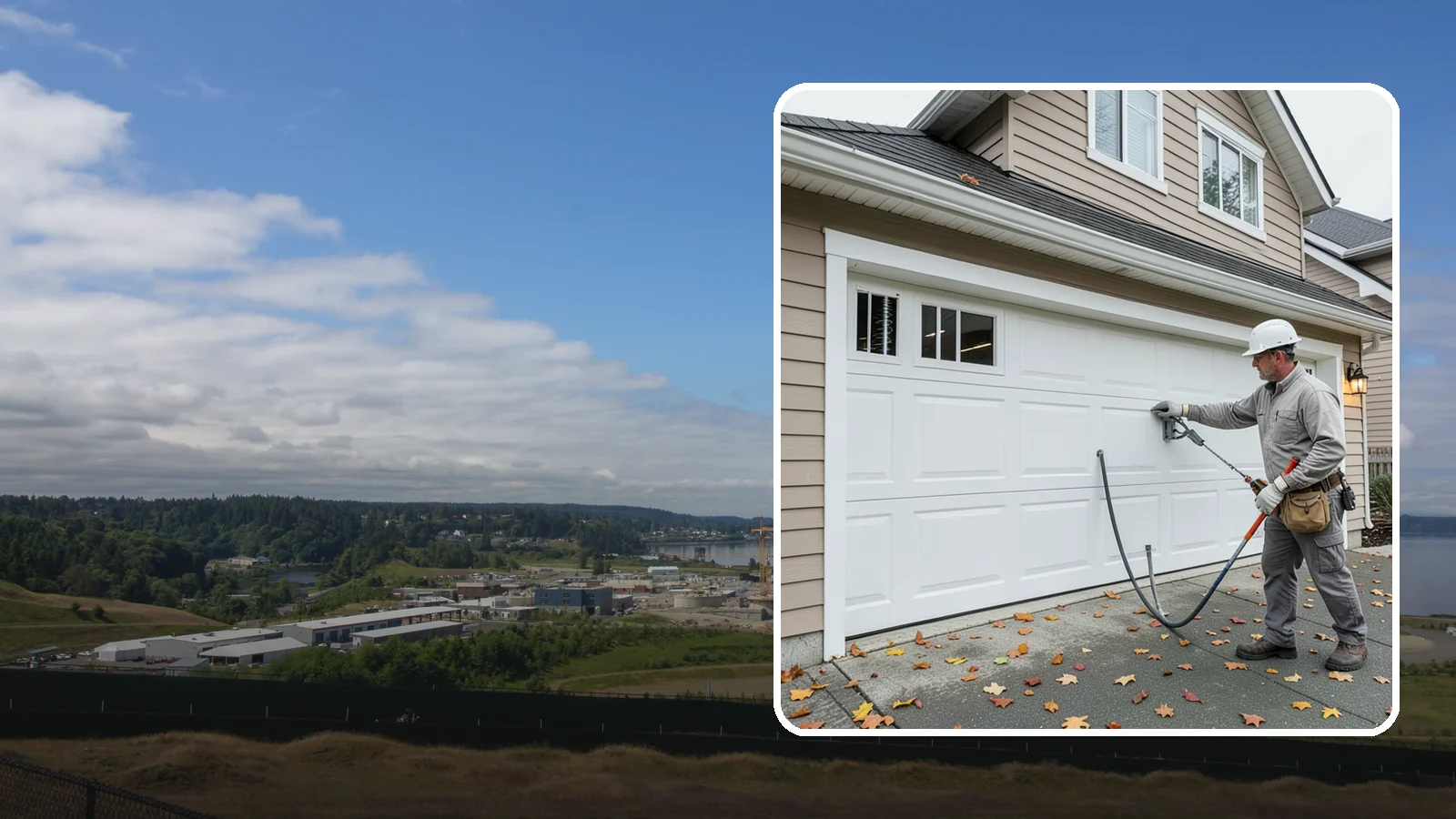 Garage Door Repair in University Place, Pierce County, WA - Diagnosing and fixing broken springs, cables, rollers, tracks, and openers to restore safe garage door operation.