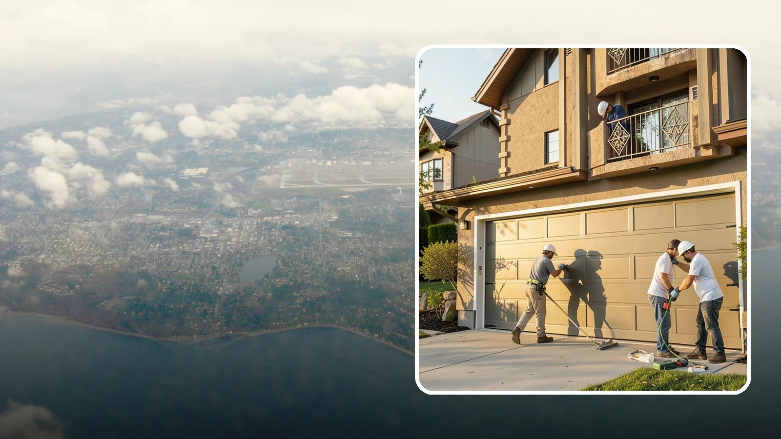 Garage Door Replacement in Burien, King County, WA - Removing an old or damaged garage door and replacing it with a modern, efficient, better-sealed unit.