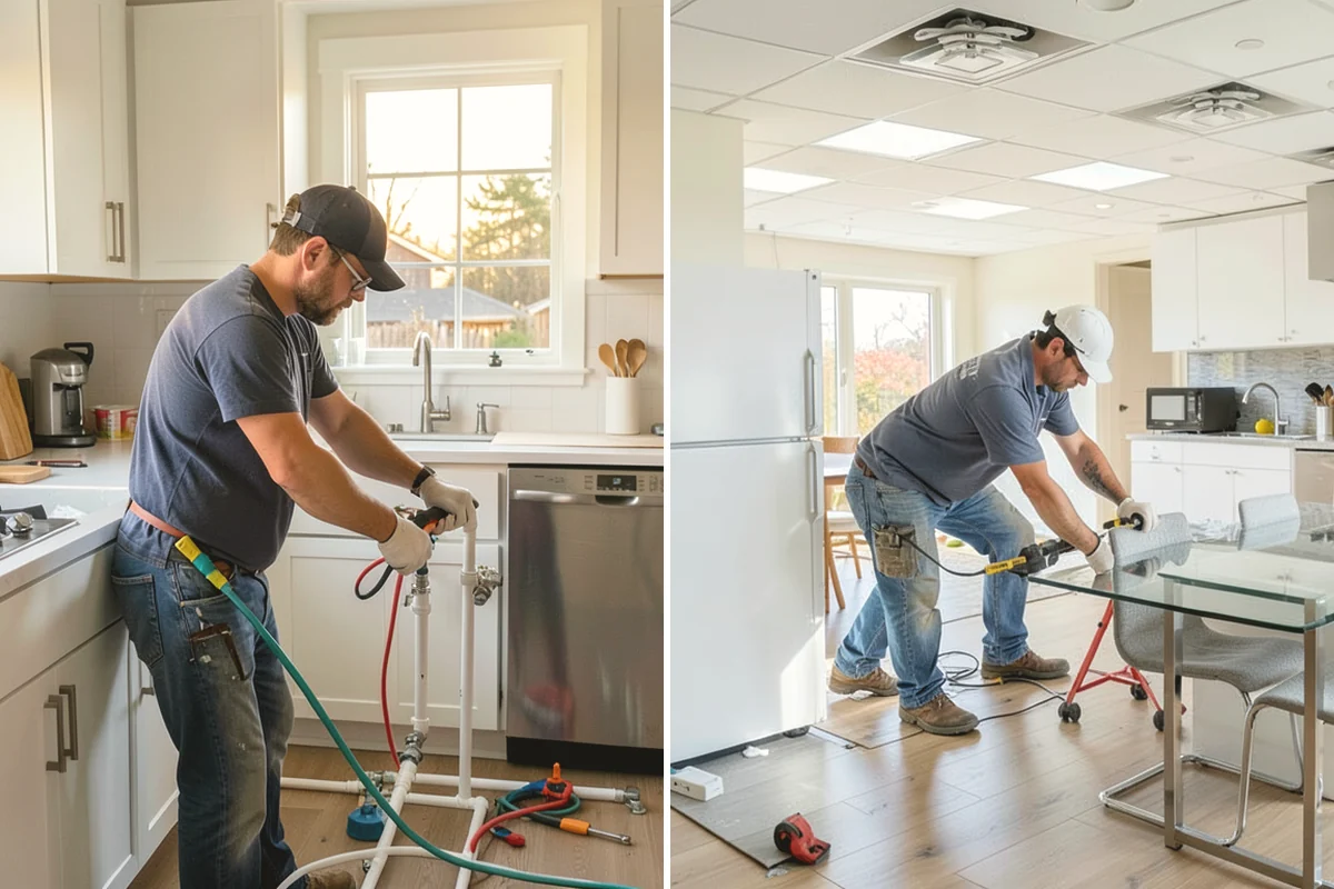 Garage Door Replacement in Burien, King County, WA - Remove the existing door, tracks, and hardware