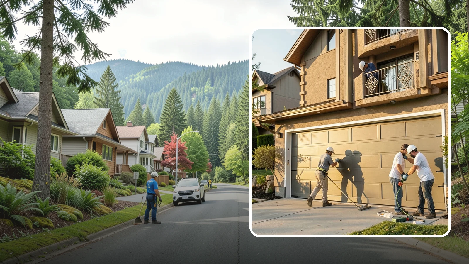Garage Door Replacement in Darrington, Snohomish County, WA - Removing an old or damaged garage door and replacing it with a modern, efficient, better-sealed unit.