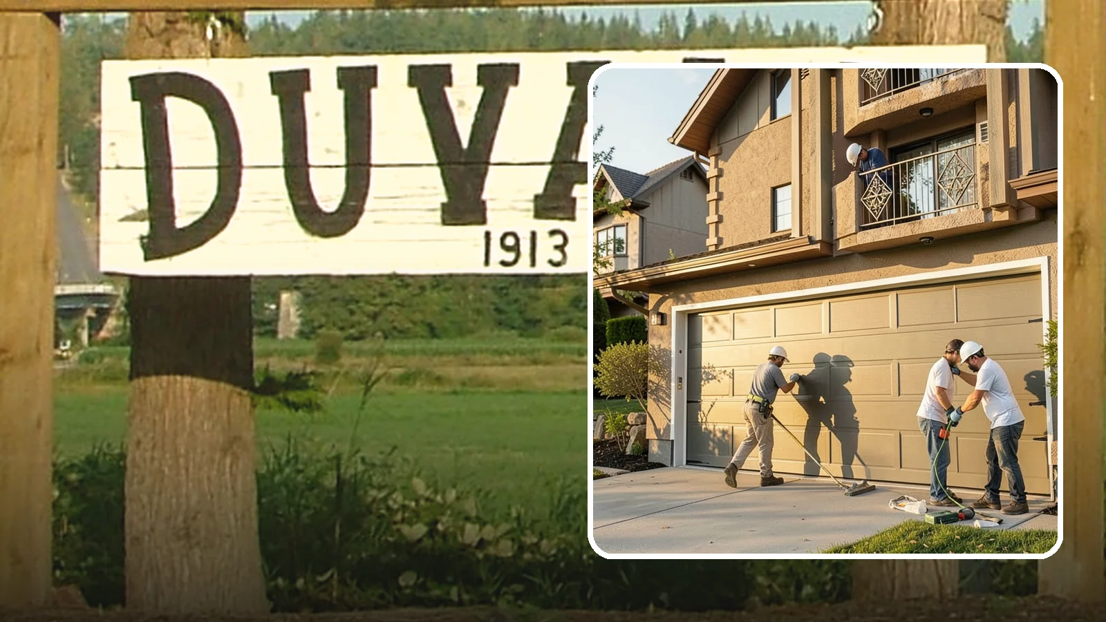 Garage Door Replacement in Duvall, King County, WA - Removing an old or damaged garage door and replacing it with a modern, efficient, better-sealed unit.