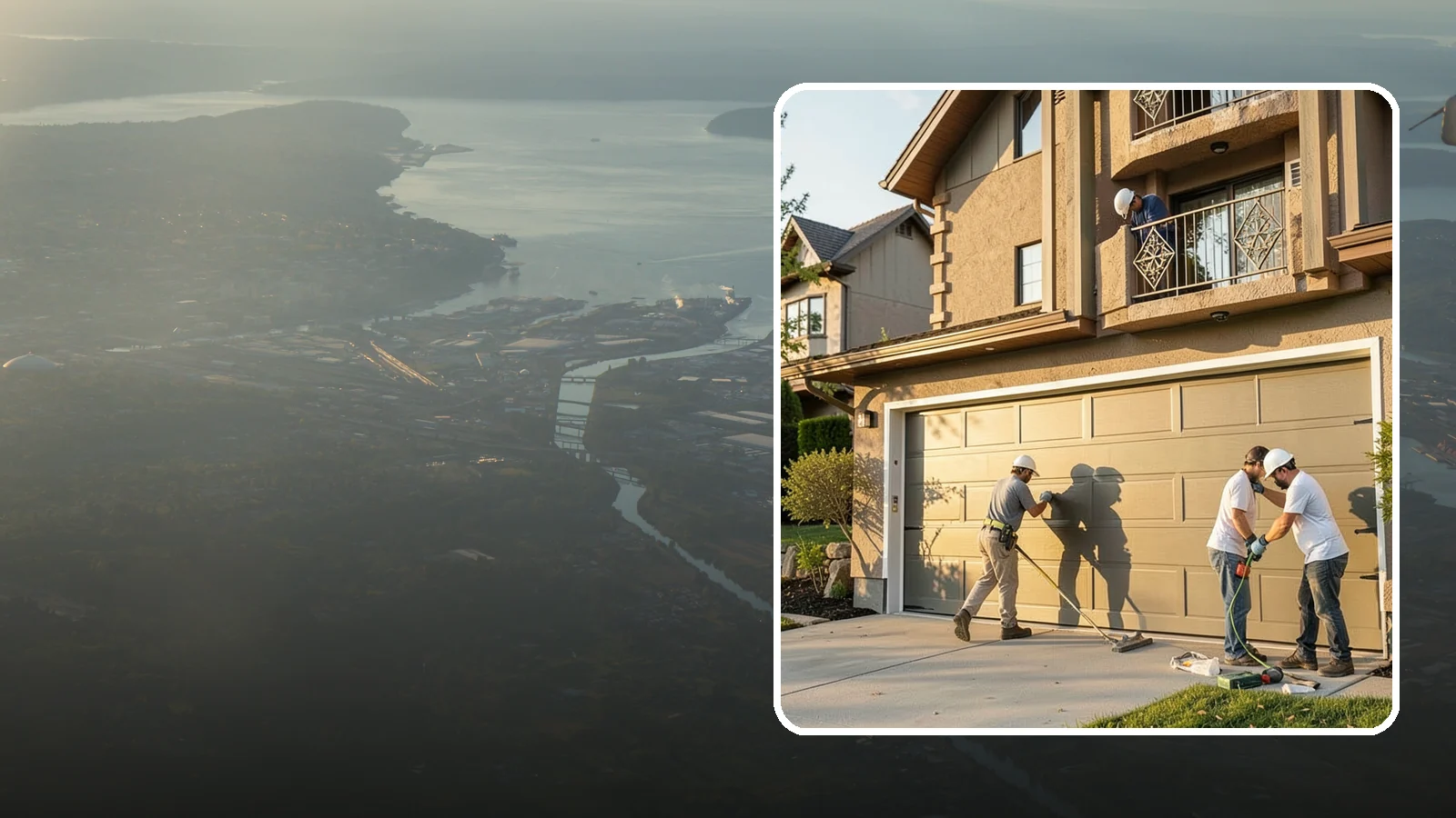 Garage Door Replacement in Fife, Pierce County, WA - Removing an old or damaged garage door and replacing it with a modern, efficient, better-sealed unit.