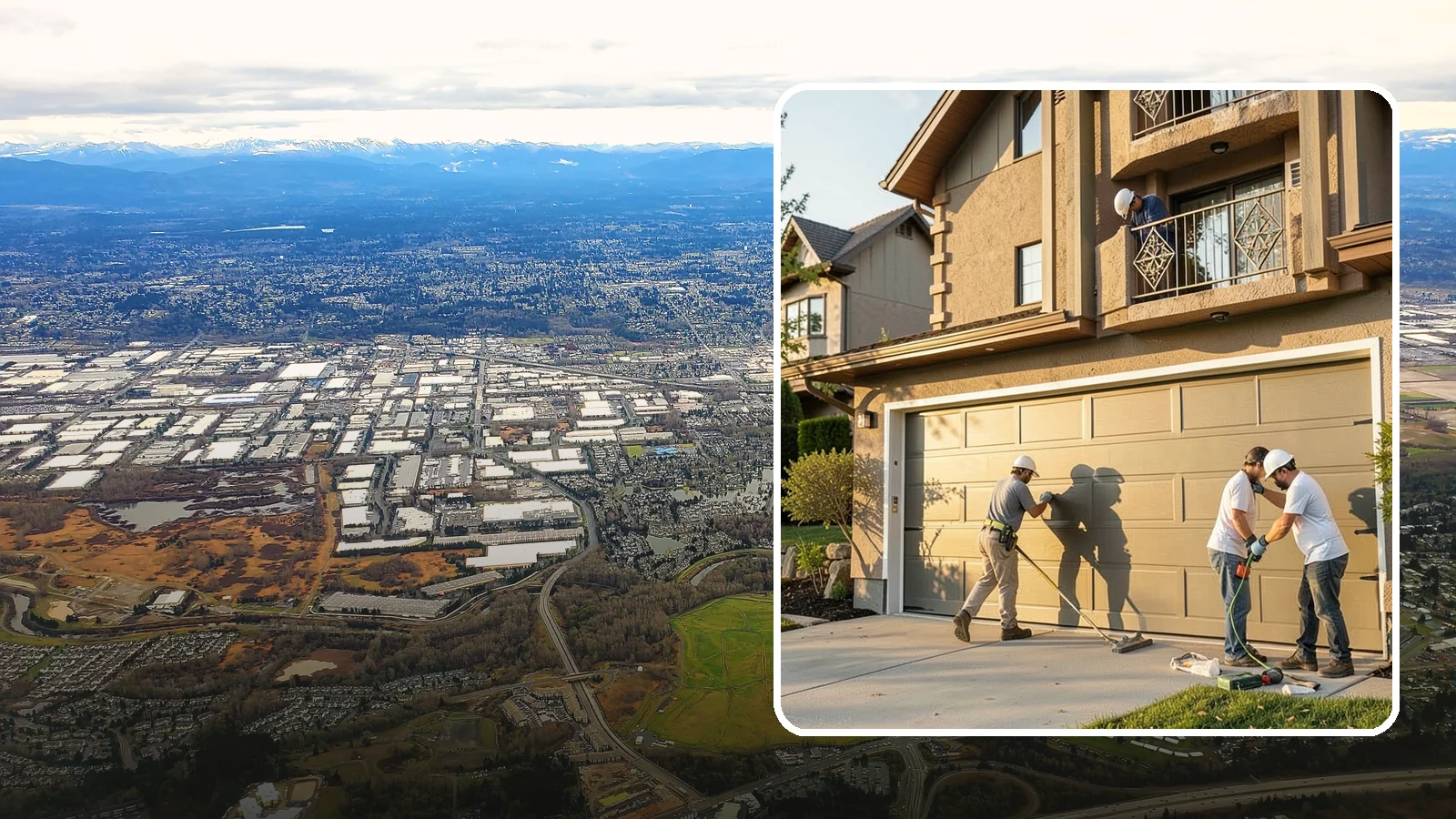 Garage Door Replacement in Kent, King County, WA - Removing an old or damaged garage door and replacing it with a modern, efficient, better-sealed unit.