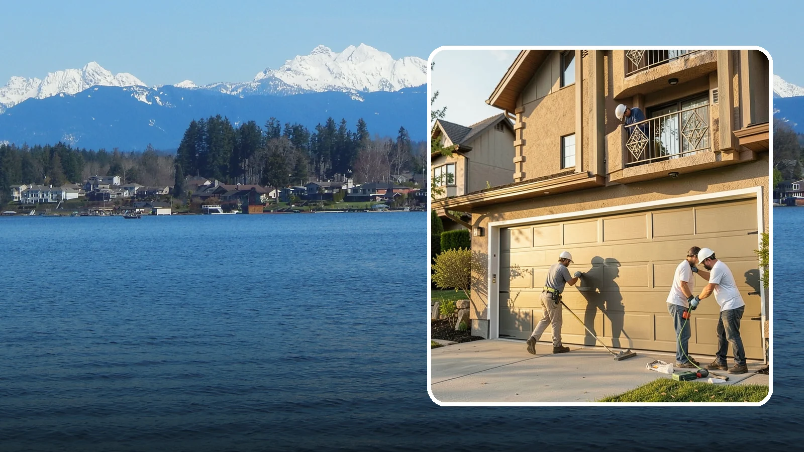 Garage Door Replacement in Lake Stevens, Snohomish County, WA - Removing an old or damaged garage door and replacing it with a modern, efficient, better-sealed unit.