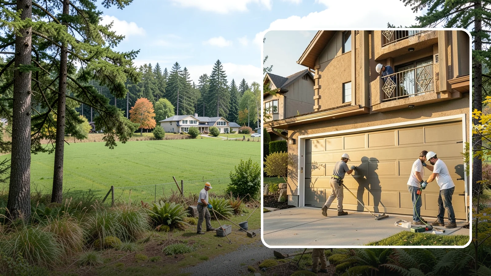 Garage Door Replacement in Lyman, Skagit County, WA - Removing an old or damaged garage door and replacing it with a modern, efficient, better-sealed unit.
