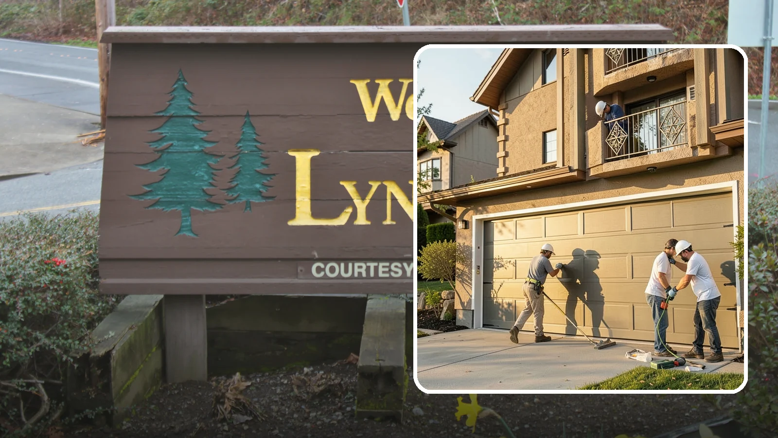 Garage Door Replacement in Lynnwood, Snohomish County, WA - Removing an old or damaged garage door and replacing it with a modern, efficient, better-sealed unit.