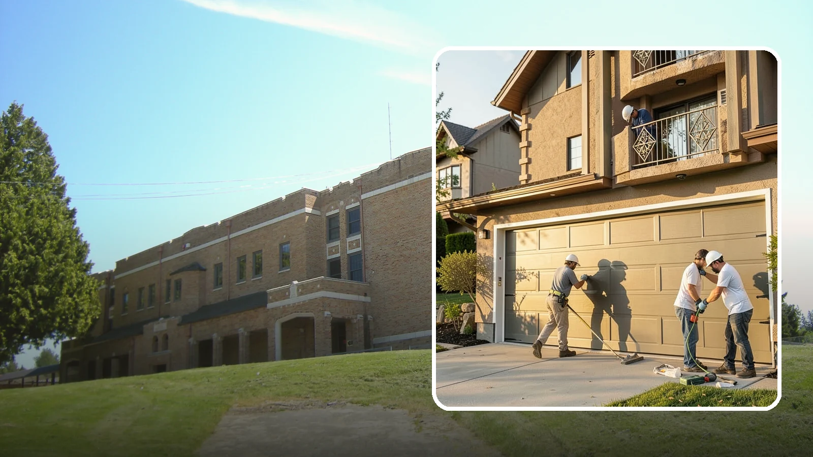 Garage Door Replacement in Maple Valley, King County, WA - Removing an old or damaged garage door and replacing it with a modern, efficient, better-sealed unit.