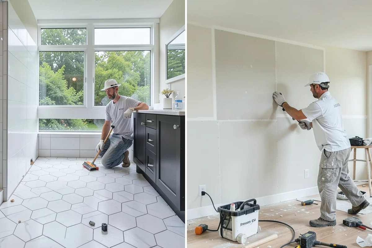 Garage Door Replacement in Medina, King County, WA - Remove the existing door, tracks, and hardware
