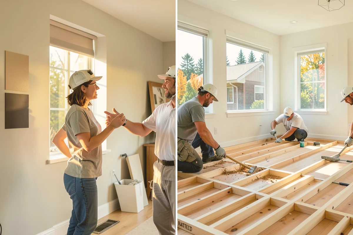 Garage Door Replacement in Newcastle, King County, WA - Remove the existing door, tracks, and hardware