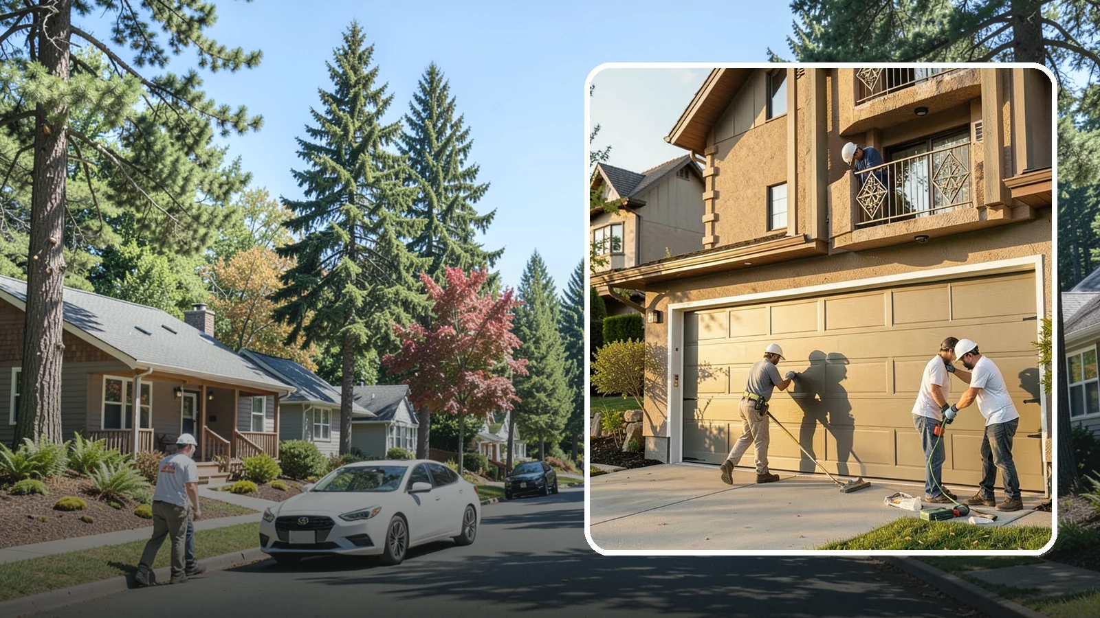 Garage Door Replacement in Orting, Pierce County, WA - Removing an old or damaged garage door and replacing it with a modern, efficient, better-sealed unit.