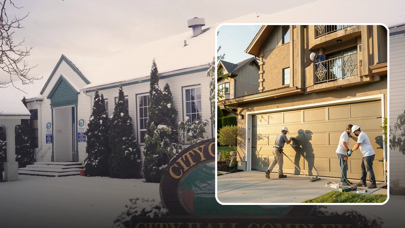 Garage Door Replacement in Pacific, King County, WA - Removing an old or damaged garage door and replacing it with a modern, efficient, better-sealed unit.