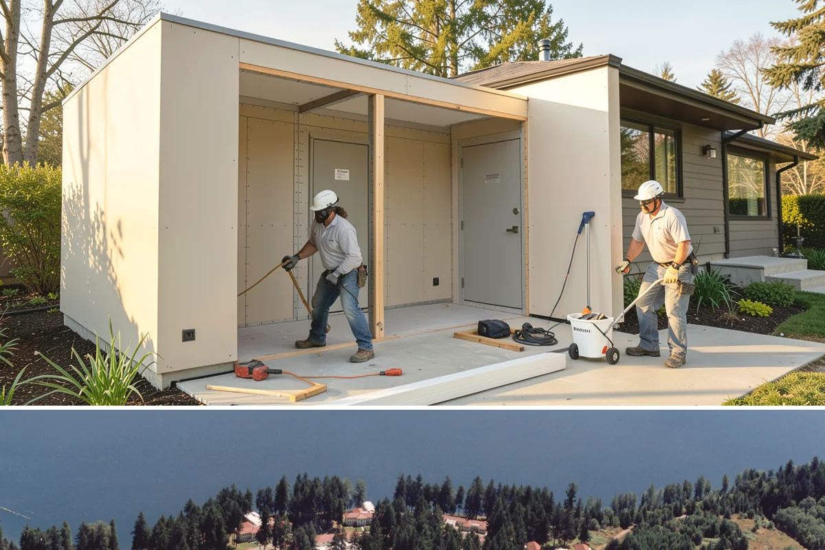 Garage Drywall in Lakewood, Pierce County, WA - Drywall installs comfortably year-round indoors, though drier weeks help joint compound cure faster and reduce sanding delays.