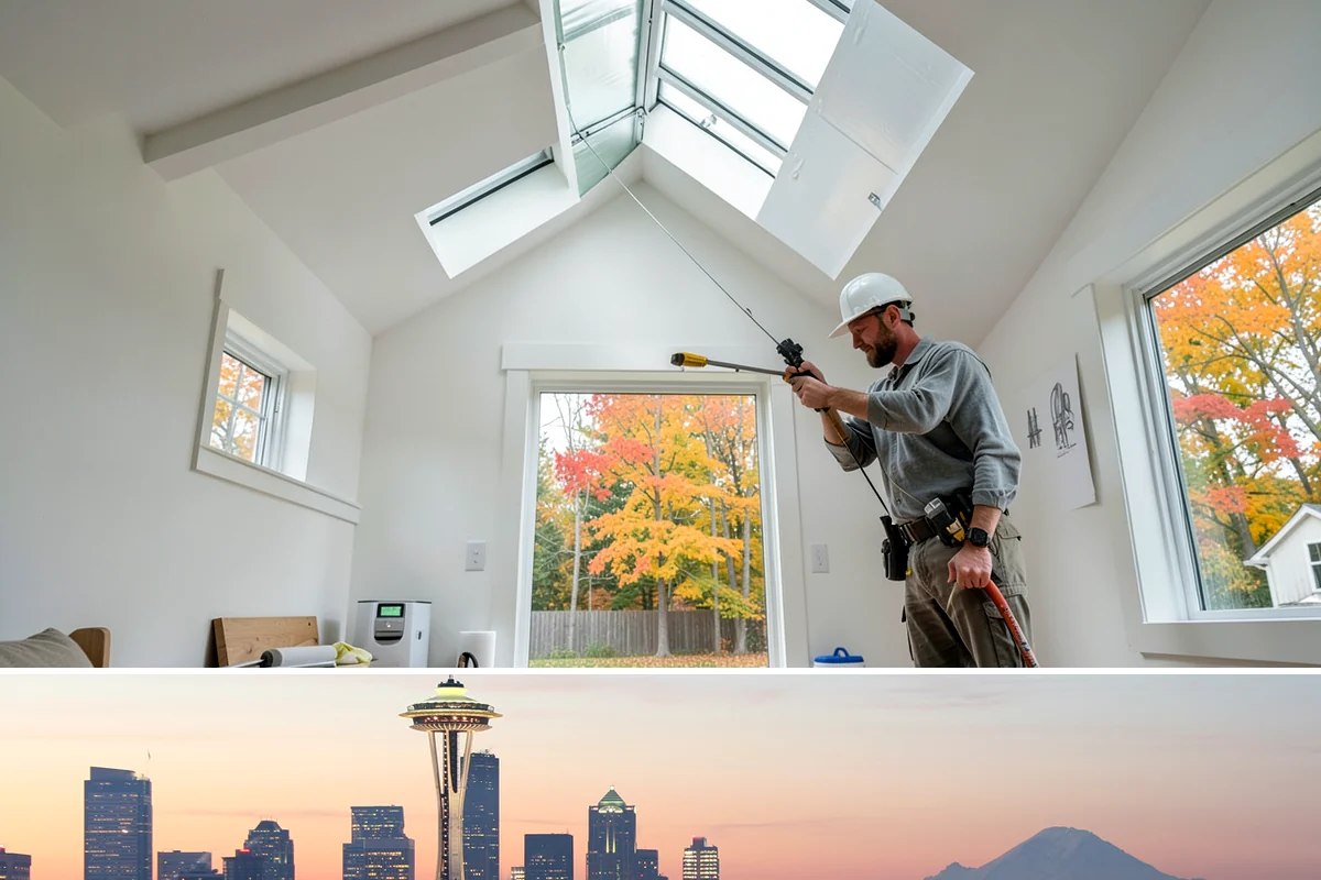 Garage Drywall in Seattle, King County, WA - Drywall installs comfortably year-round indoors, though drier weeks help joint compound cure faster and reduce sanding delays.