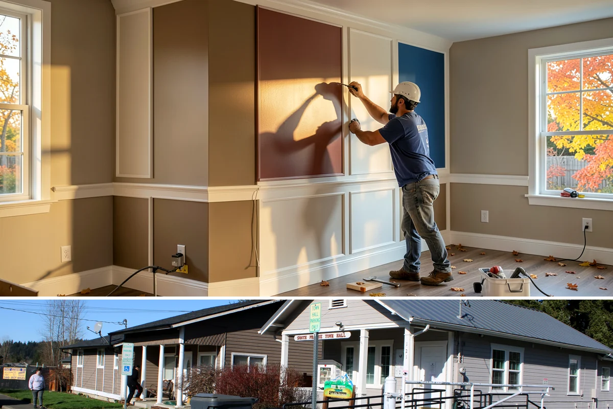 Garage Drywall in South Prairie, Pierce County, WA - Drywall installs comfortably year-round indoors, though drier weeks help joint compound cure faster and reduce sanding delays.