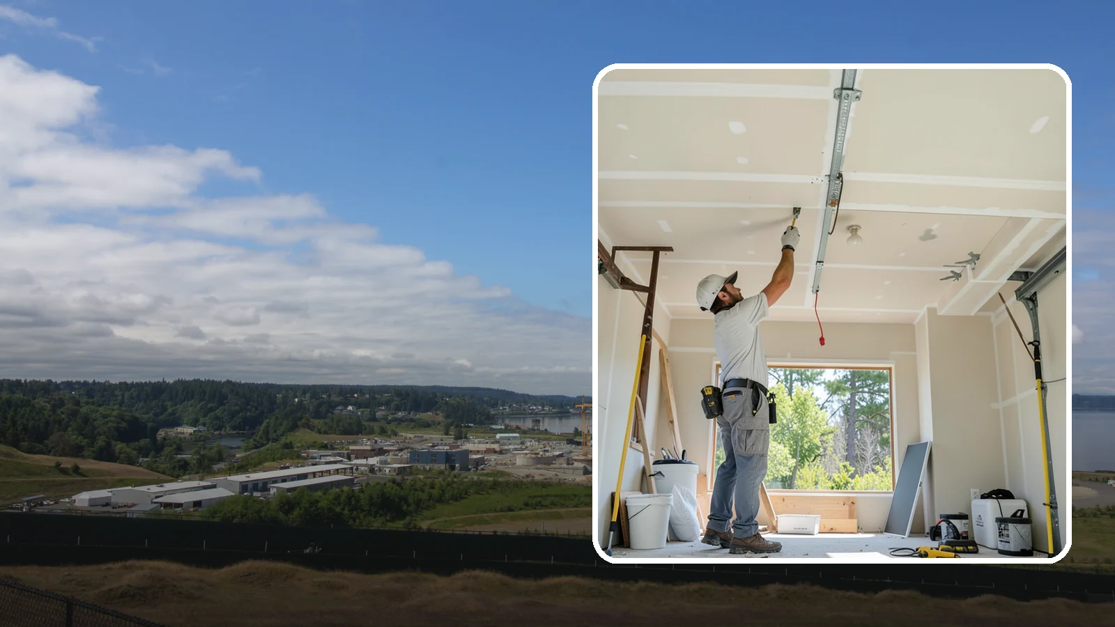 Garage Drywall in University Place, Pierce County, WA - Hanging, taping, and finishing drywall to give garage walls and ceilings a clean, fire-rated surface.