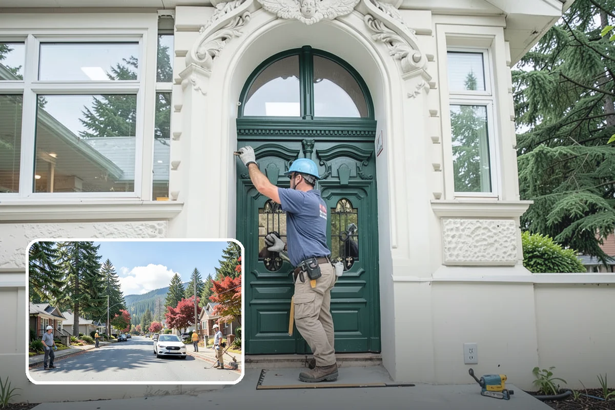 Garage Entry Door Installation in Hunts Point, King County, WA - Fire-rated, self-closing safety per code