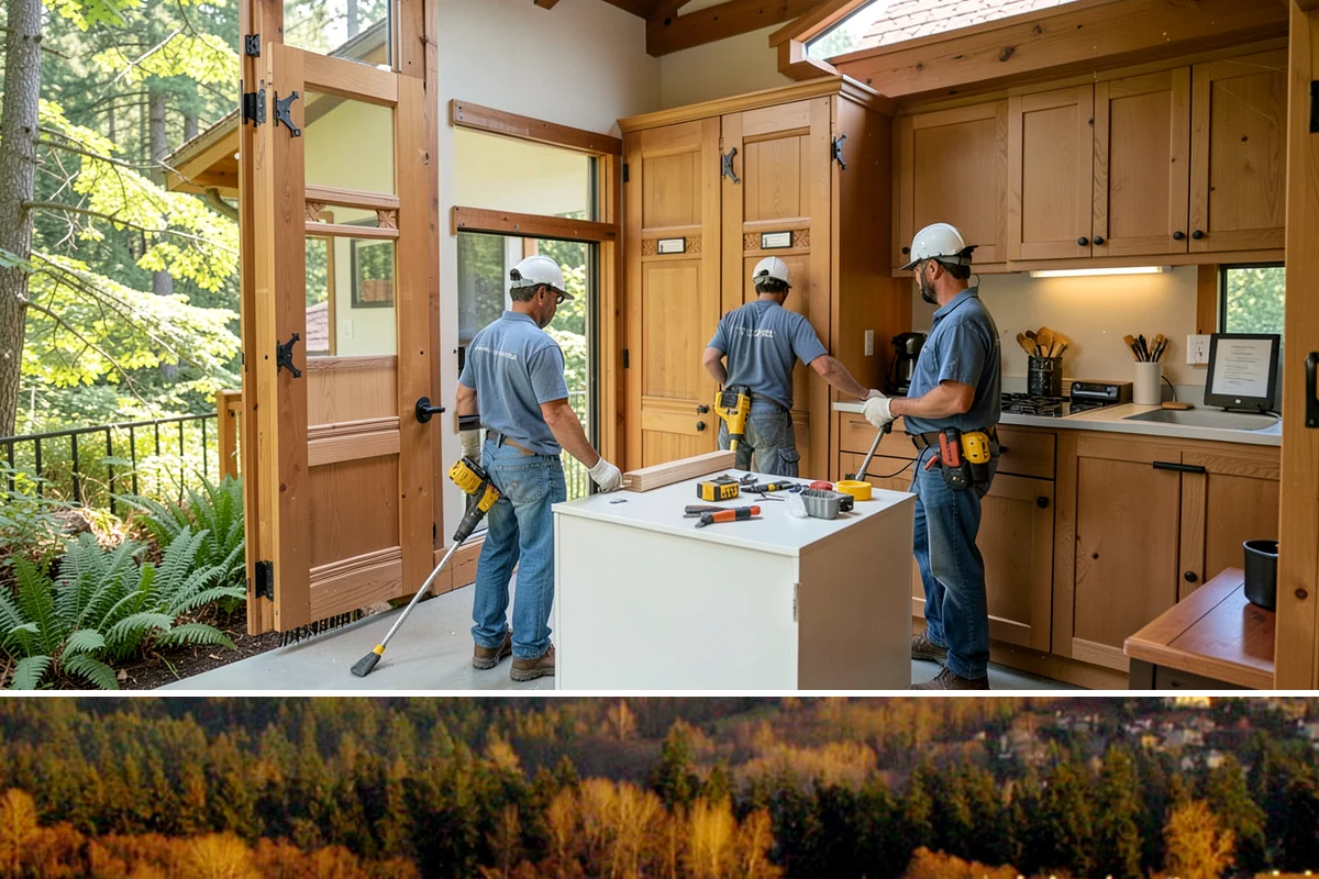 Garage Entry Door Installation in Kenmore, King County, WA - This interior-to-garage door can be installed any time of year.